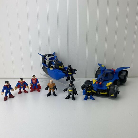 FISHER-PRICE IMAGINEXT LOT - 9 FIGURES+ 3 VEHICLES, BATMAN, SUPERMAN + - Picture 2 of 8